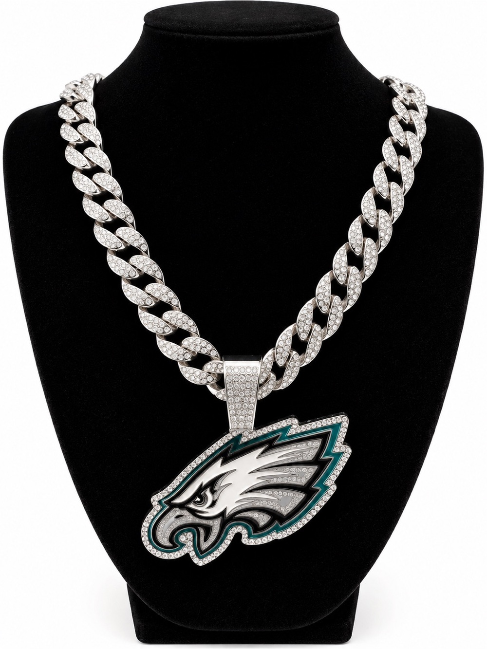 Philadelphia Eagles Pendant Necklace - Silver, Green, Black